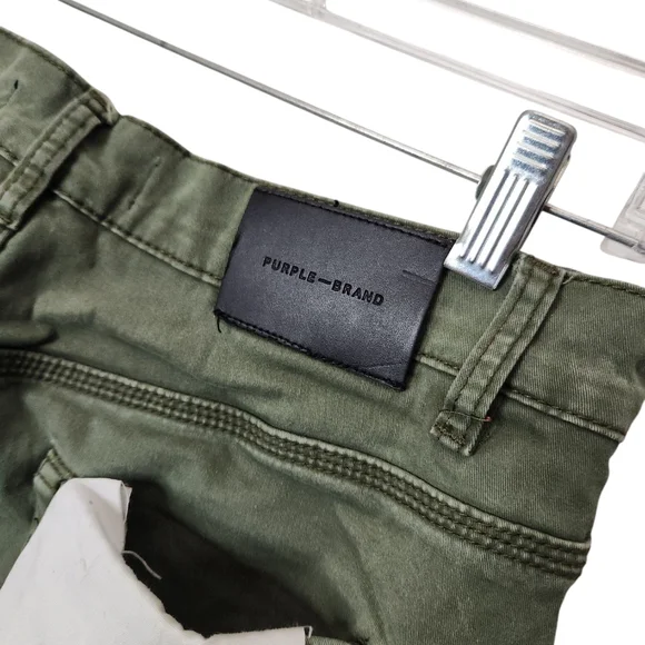 Men's Purple Brand Olive Green w/ Paint Splatters Streetwear Jeans